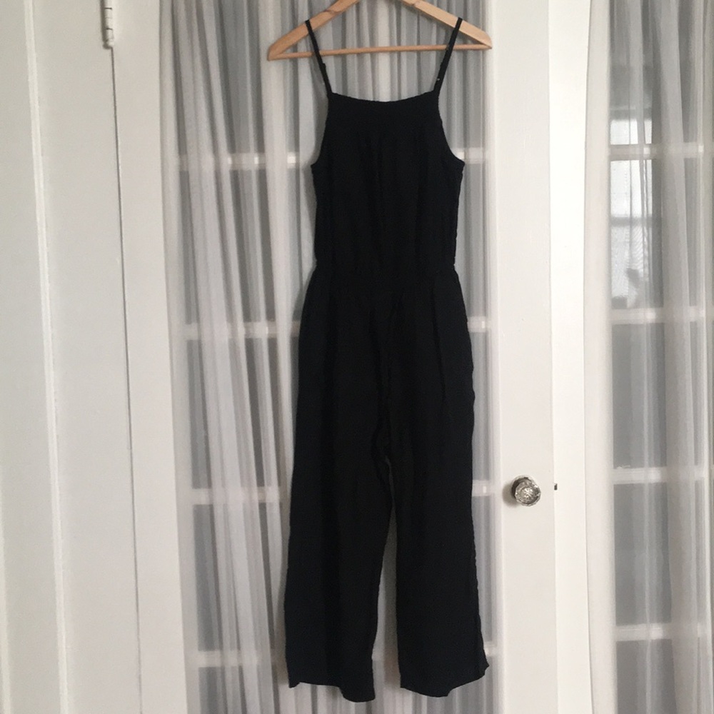 Wide Leg Jumpsuit with Empire Waist and Pockets